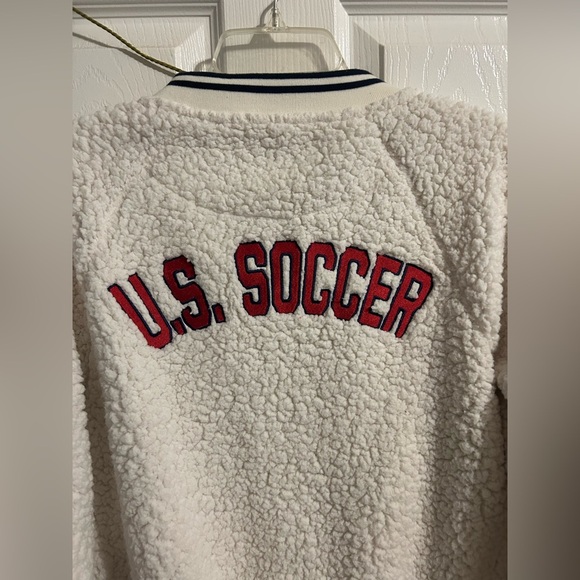 Women's 5th & Ocean by New Era White USWNT Sherpa Full-Zip Jacket - M - Picture 6 of 6